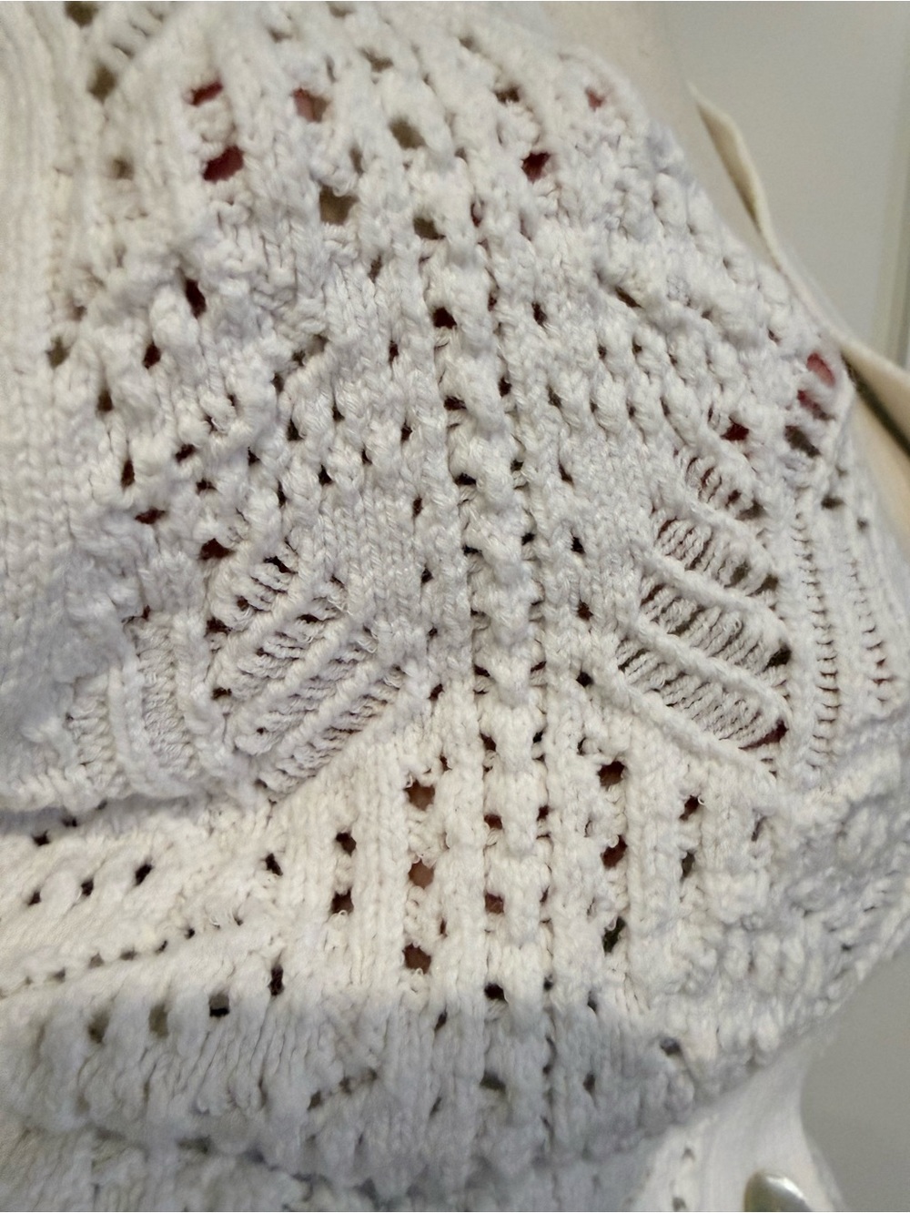 Vince White Open-Knit V-Neck Button Cardigan - Picture 9 of 11